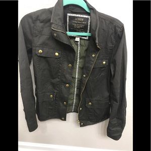 Army Green J Crew Relaxed Boyfriend Jacket